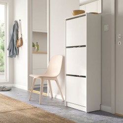 Ikea Biss Shoe Cabinet With 3 Compartments White 49x28x135 cm - 90530260
