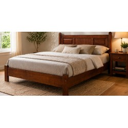 Canberra Bed 150x190 cm Pine Brown Finish