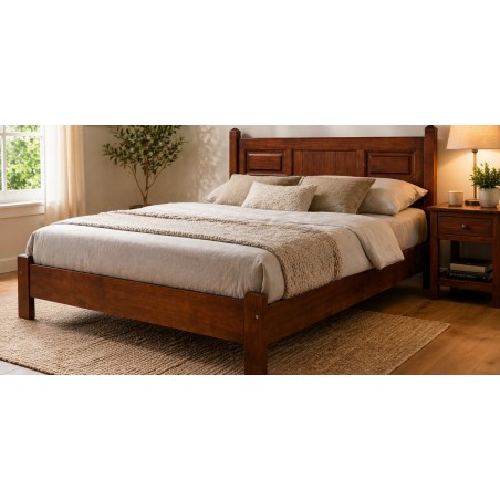 Canberra Bed 150x190 cm Pine Brown Finish