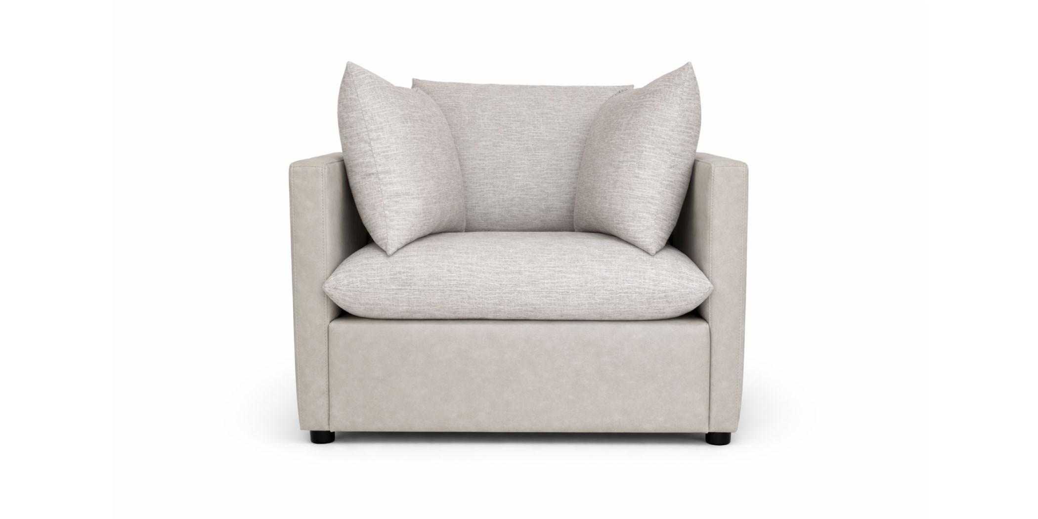 Helix 3+2+1+FREE OTTOMAN Fabric Beige Leather Gel