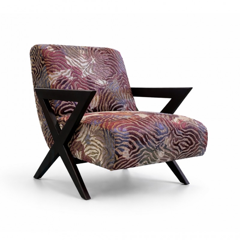 Wave Accent Chair Fabric Purple Aurora