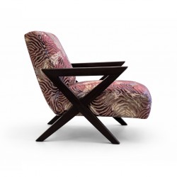 Wave Accent Chair Fabric Purple Aurora