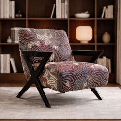 Wave Accent Chair Fabric Purple Aurora