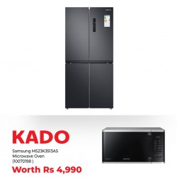 Samsung RF48A400EB4 Refrigerator & Free Samsung MS23K3513AS Microwave Oven