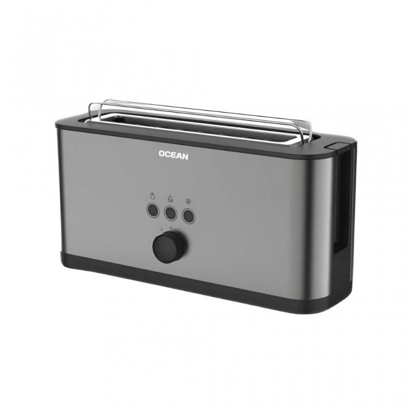 Ocean OCTOHI1002XB 2YW 2 Slice Dark Inox Toaster With Bun Warmer