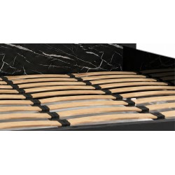 Essencia Bed 180x200 cm Glossy Black & Marble