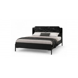 Essencia Bed 180x200 cm Glossy Black & Marble