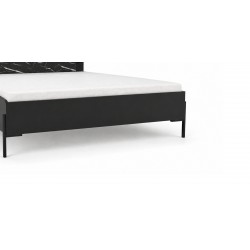 Essencia Bed 180x200 cm Glossy Black & Marble