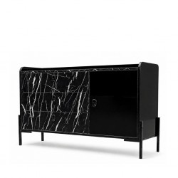 Essencia Chest Of Drawers Glossy Black & Marble
