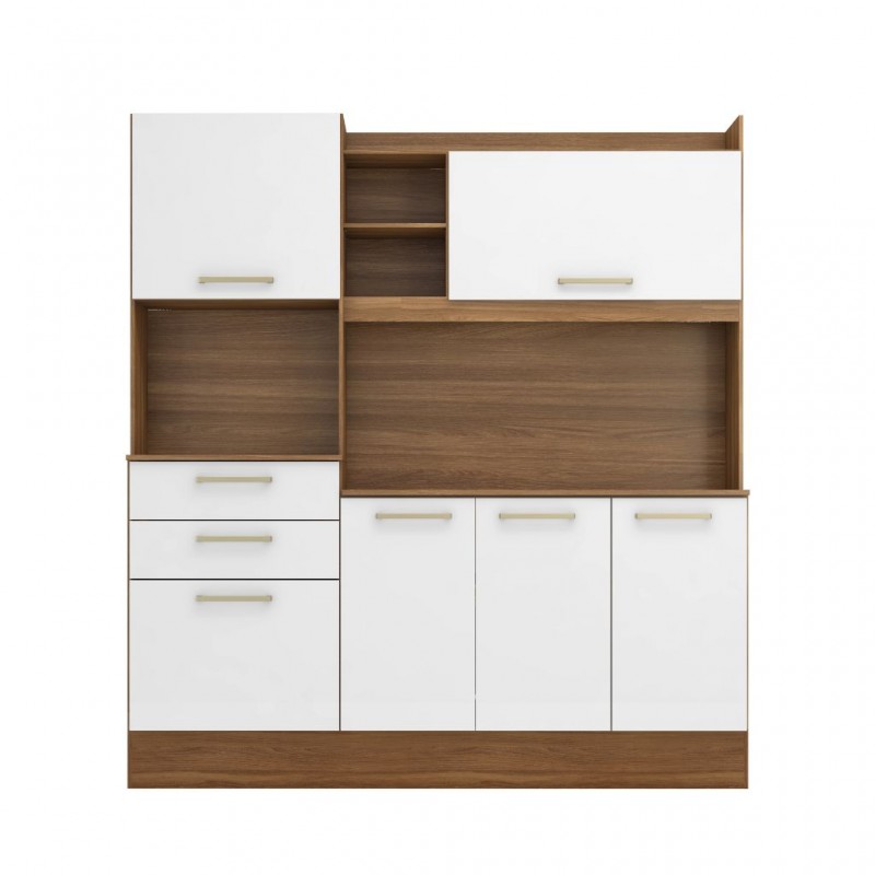 elect Kitchen Cabinet 6 Doors And 2 Drawers Almond /White