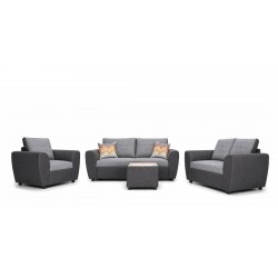 Lisa 3+2+1+FREE OTTOMAN Fabric Dark Grey
