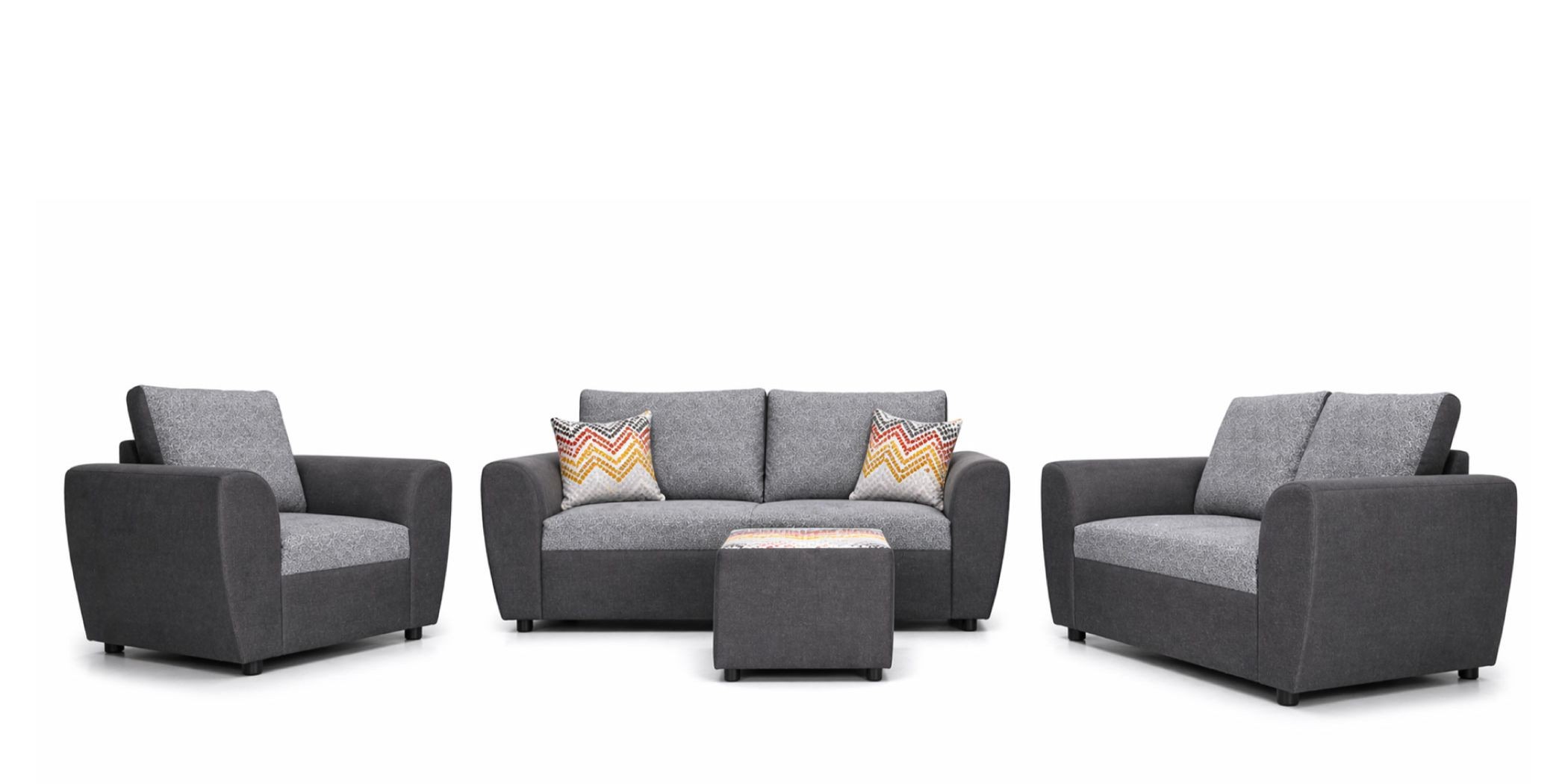 Lisa 3+2+1+FREE OTTOMAN Fabric Dark Grey