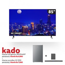 Hisense 85E7N 85" Qled Smart Tv & Free Hisense HS 2100 Sound bar + Hisense RR121D4ADF Free Refrigerator
