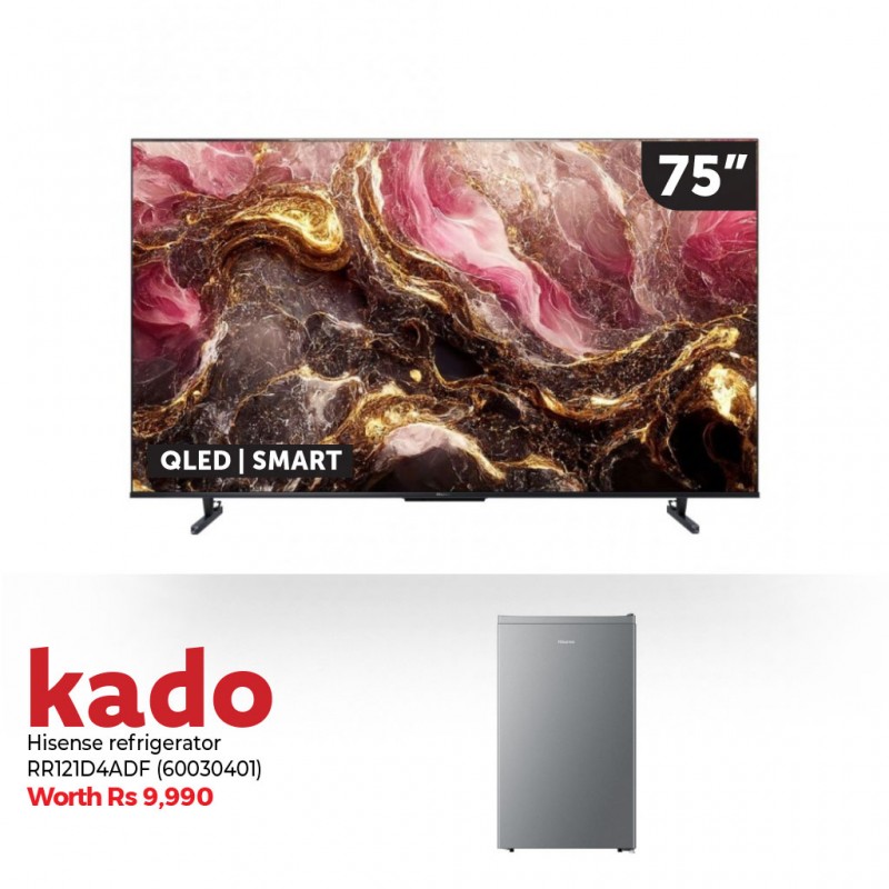 Hisense 75U6K 75" Qled Smart Tv & Free Hisense RR121D4ADF Free Refrigerator