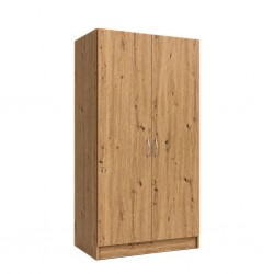 Ace Wardrobe 2 Doors With Shelves MDF Red Oak
