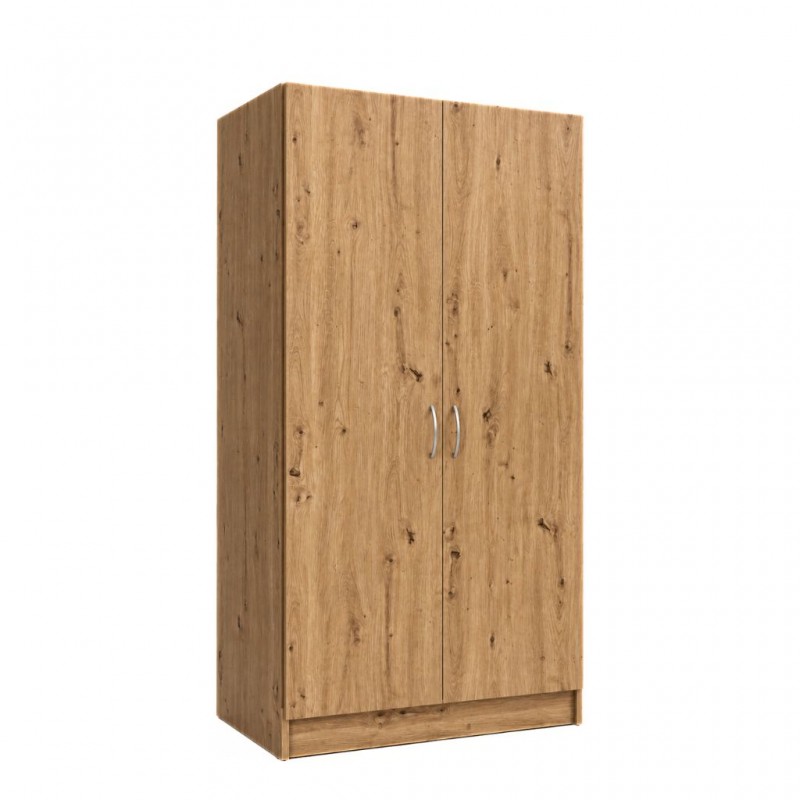 Ace Wardrobe 2 Doors With Shelves MDF Red Oak