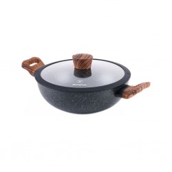 Westinghouse WCCW0085D24MBB 24cm Pressed Aluminum Wok With Glass Lid