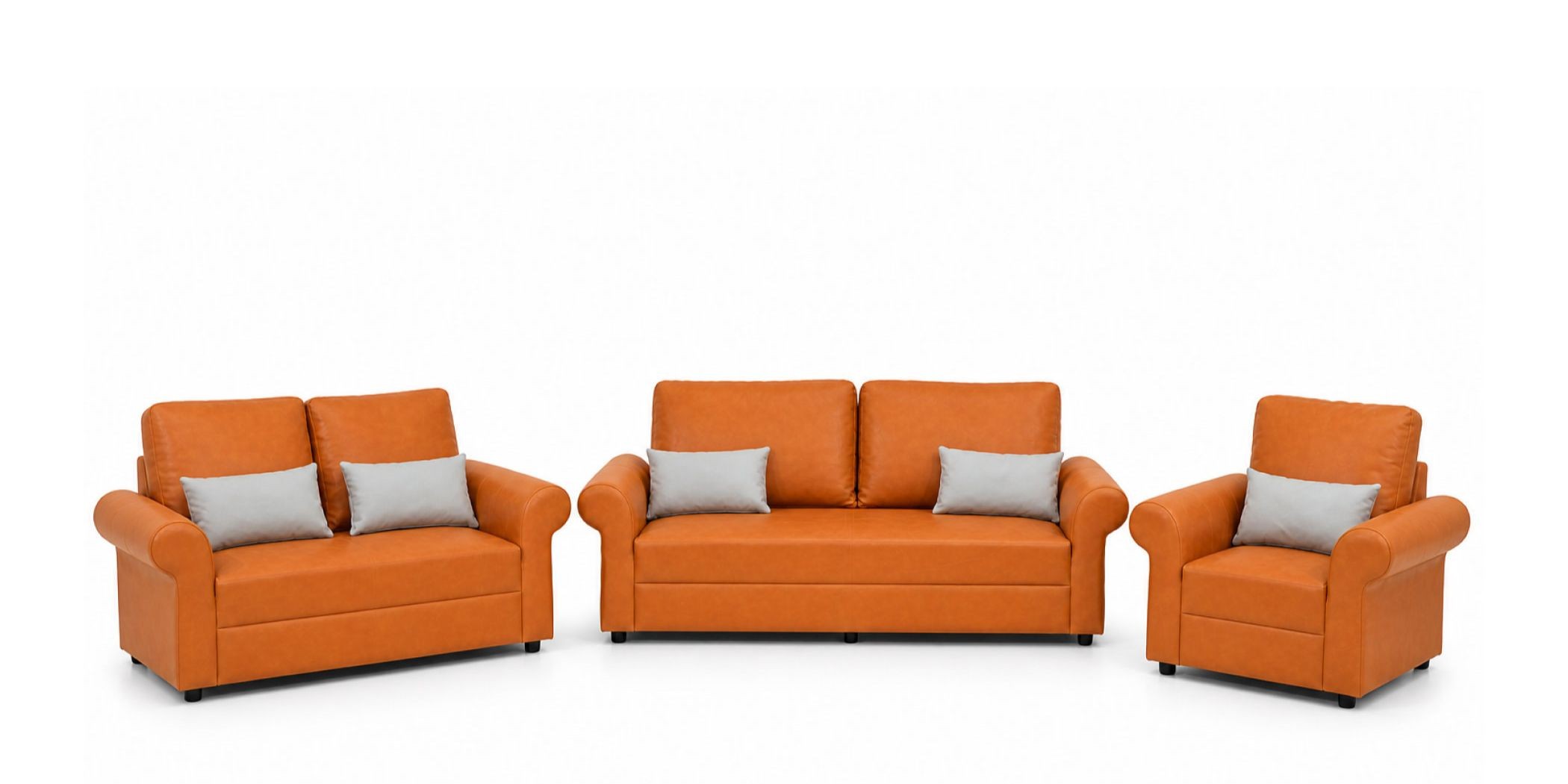 Lina 3+2+1 Vegan Leather Orange