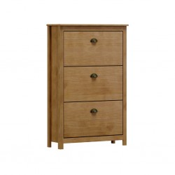 Topazio Shoe Cabinet White & Freijo Solid Wood 9175FN