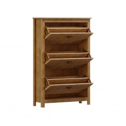 Topazio Shoe Cabinet White & Freijo Solid Wood 9175FN