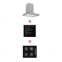 Ocean OHGGR64NPROLSV Built-in Hob + Ocean OOER611NCF1CEZ Built-in Oven + Ocean OTCHR65SCFCE Cooker Hood