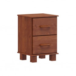 Bronze Night Table 2 Drws Imbuia & Freijo Solid Wood 1137TN