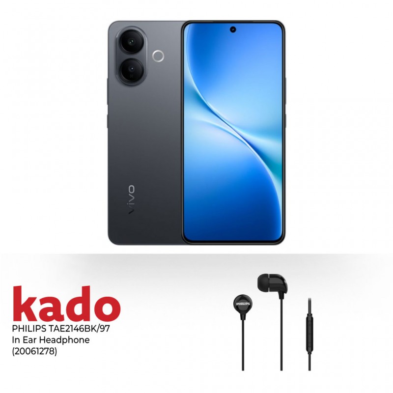 VIVO V60 LITE 5G BLACK & Free PHILIPS TAE2146BK/97 IN EAR WIRELESS HEADPHONE