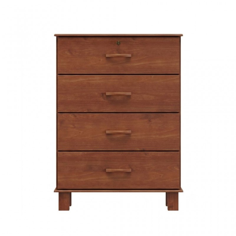 Bronze Chest Of 4 Drawers Imbuia & Freijo Solid Wood 1138TN