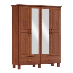 Bronze Wardrobe 4 Drs And 2 Drws Imbuia & Freijo Solid Wood 1142TN