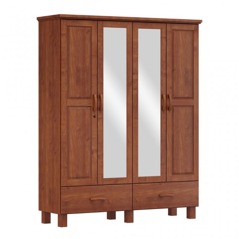 Bronze Wardrobe 4 Drs And 2 Drws Imbuia & Freijo Solid Wood 1142TN