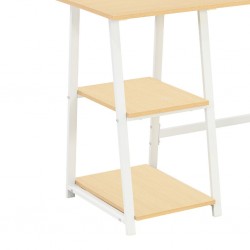 Bercola Office Desk Oak & Metal Metal