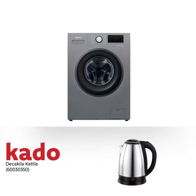 Hisense WFPV9012MT/WFQP9012VMT Washing Machine & Free Decakila KEKT031M Stainless Steel Kettle