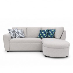 Hilton RHF Chaise with 2-Seater Pull-Out Bed Fabric Linen Beige