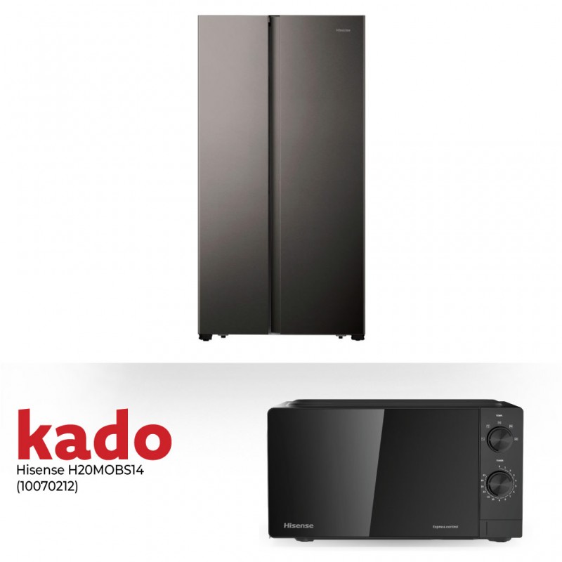 Hisense RS677N4FSF Refrigerator & Free Hisense H20M0BS14 Microwave Oven