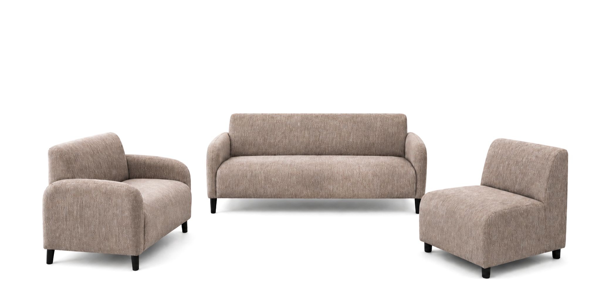 Brava Sofa 3+2+Armless Chair Fabric Brown