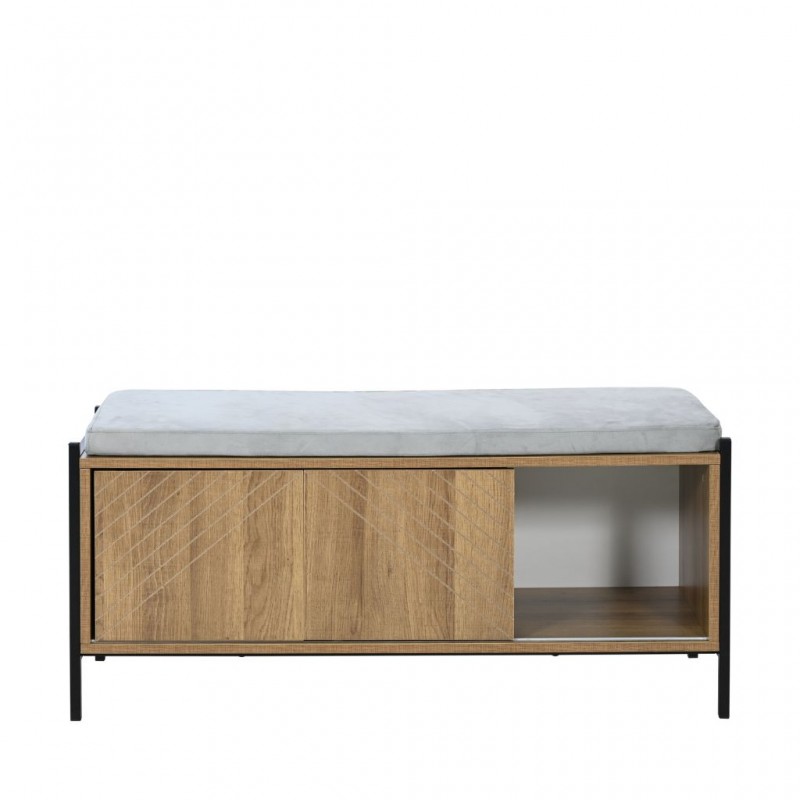 Affich Cabinet In Melamine Oak With Cushion