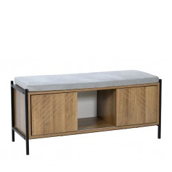 Affich Cabinet In Melamine Oak With Cushion