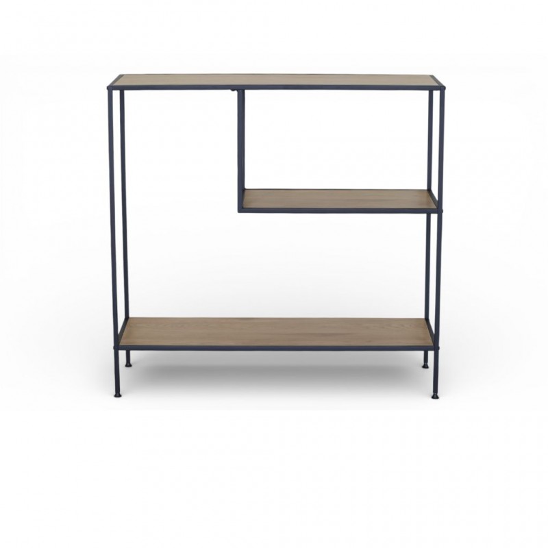 Glitch Console With Shelf In Melamine Oak