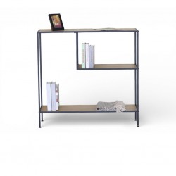 Glitch Console With Shelf In Melamine Oak
