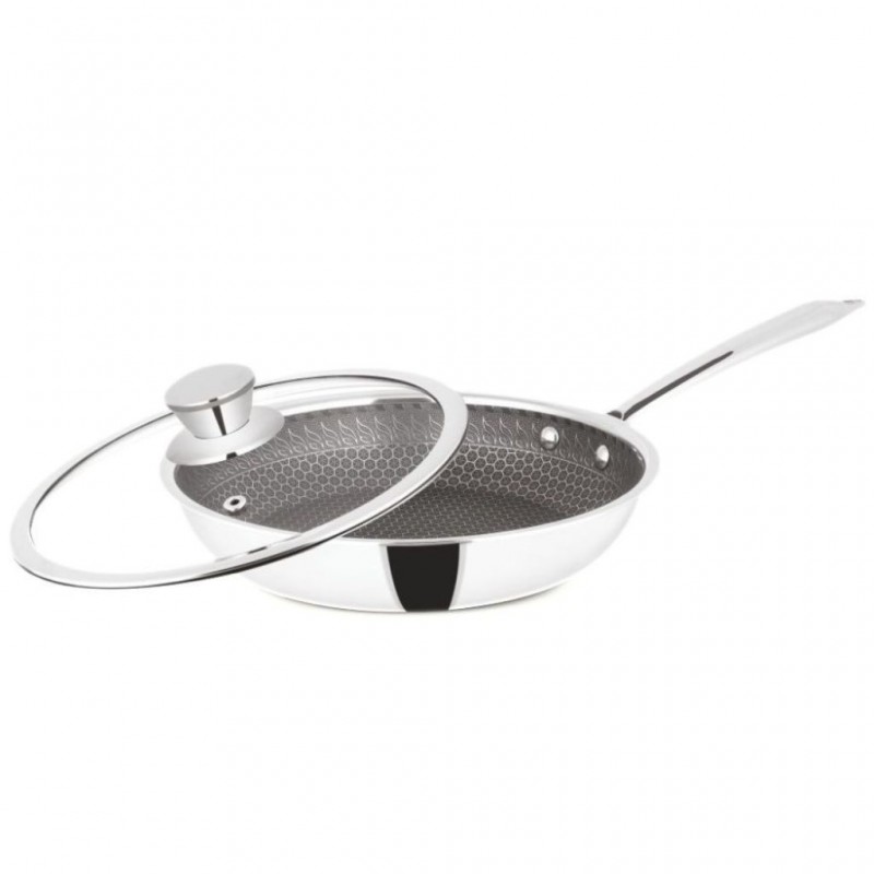 Orange ORA165 24cm NS SS IB Hcomb 3ply Frypan "O"
