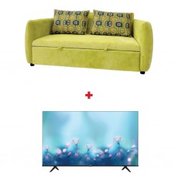 Hisense 70A6H 70'' 4K Smart Led TV & Globe Pull-Out Bed Fab A.Green Accent Alp Ink Seat