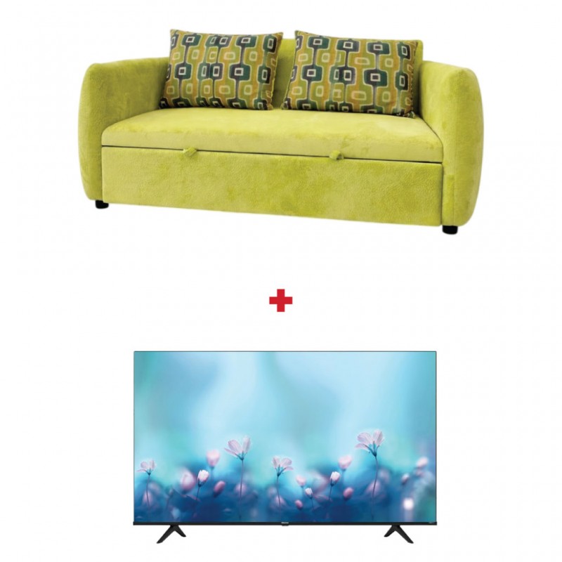 Hisense 70A6H 70'' 4K Smart Led TV & Globe Pull-Out Bed Fab A.Green Accent Alp Ink Seat