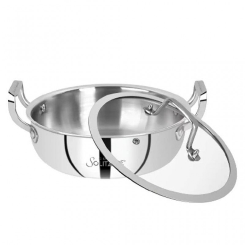 Solitaire TPBP06 30cm SS Triply Biryani Pot W/ Glass Lid "O"