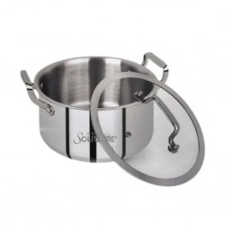 Solitaire TPCGL06 24cm SS Triply Casserole W/ Glass Lid "O"