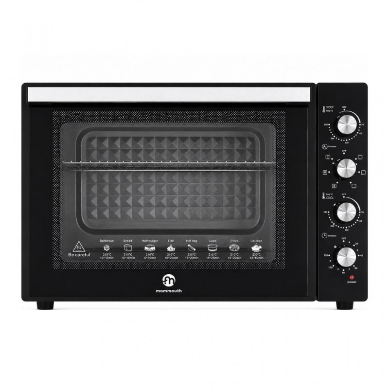 Mammouth EO1000CRD 100L Black Electric Oven With Double Glass Door, Rotisserie & Convection