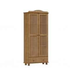 Rubi Showcase 2 Drs & 1 Drawer Freijo Solid Wood 8932FN
