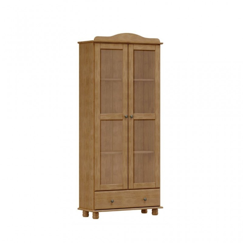 Rubi Showcase 2 Drs & 1 Drawer Freijo Solid Wood 8932FN