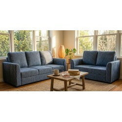 Rome Sofa 3+2 in Dark Grey Col Fabric