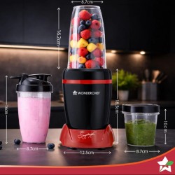 Wonderchef  WON798-63155247 750W 2YW Red/Blk Nutriblend Turbo M/ Grinder Blender Smoothie Maker