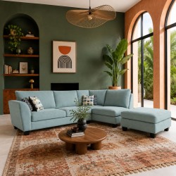 Bella Corner RHF Chaise+LHF 2Str+Otto Fabric Peacock
